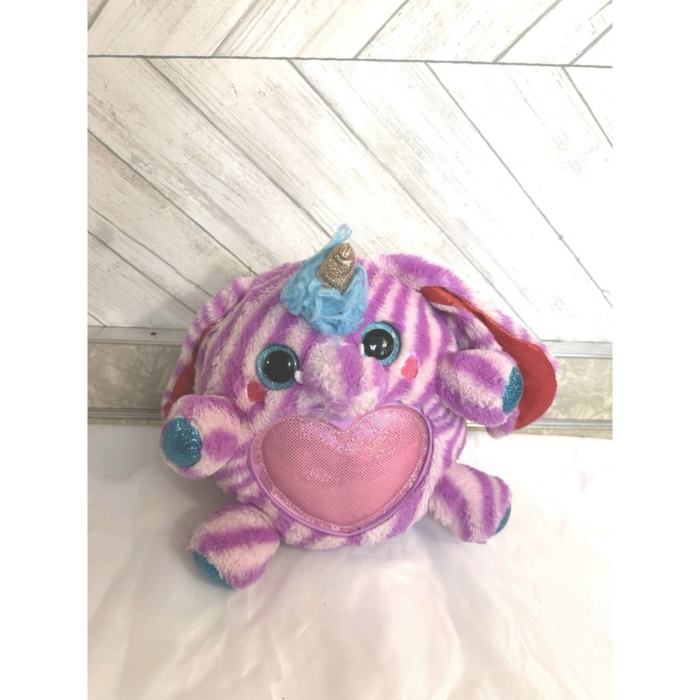Zuru Rainbowcorns Plush Elephant Unicorn Pink Heart Tie Die Stuffed Toy